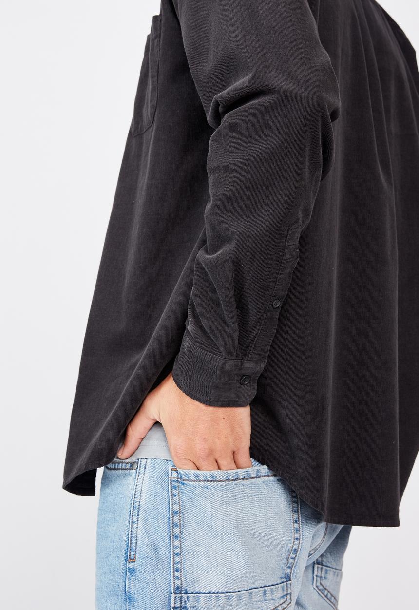 Cotton On - Vintage cord shirt - black