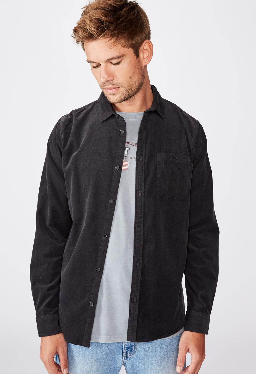 Cotton On - Vintage cord shirt - black