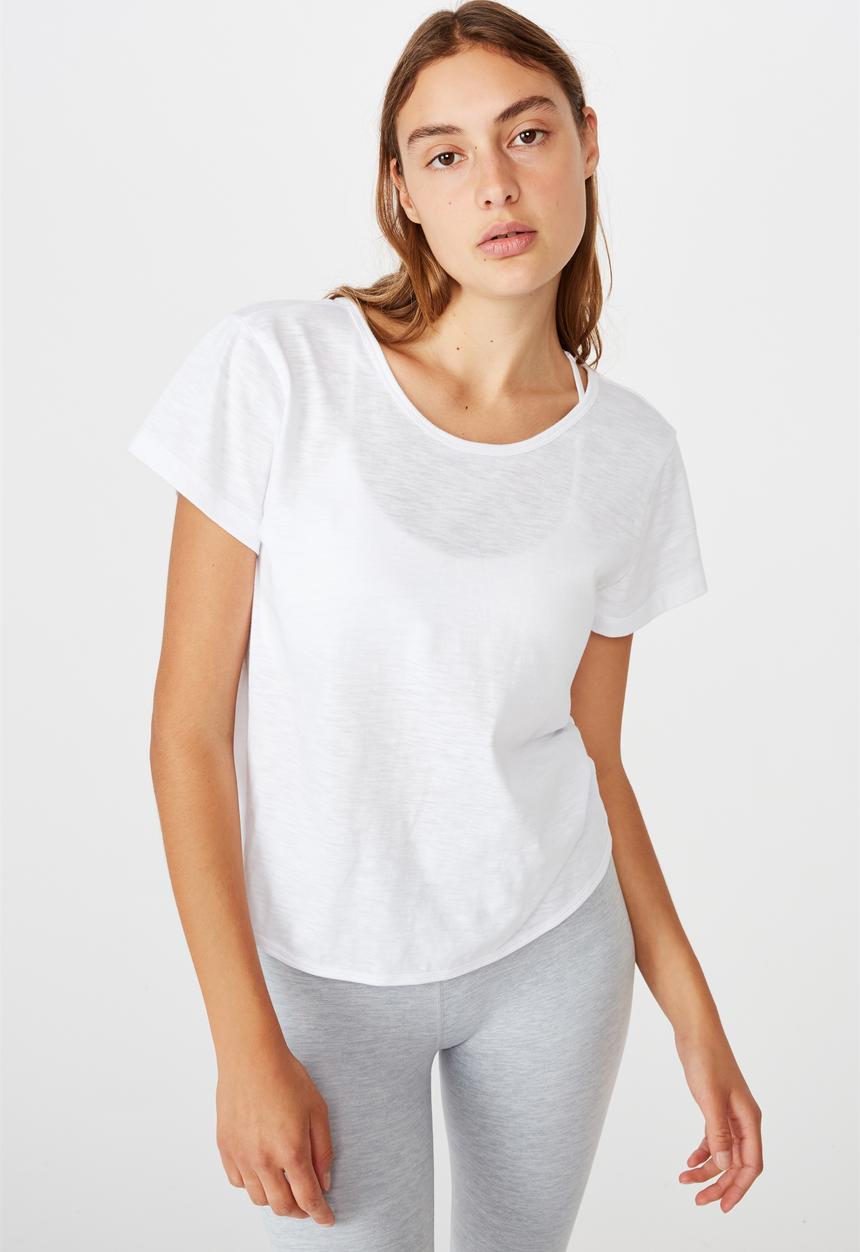 Cotton On - Lifestyle twist back T-shirt -white