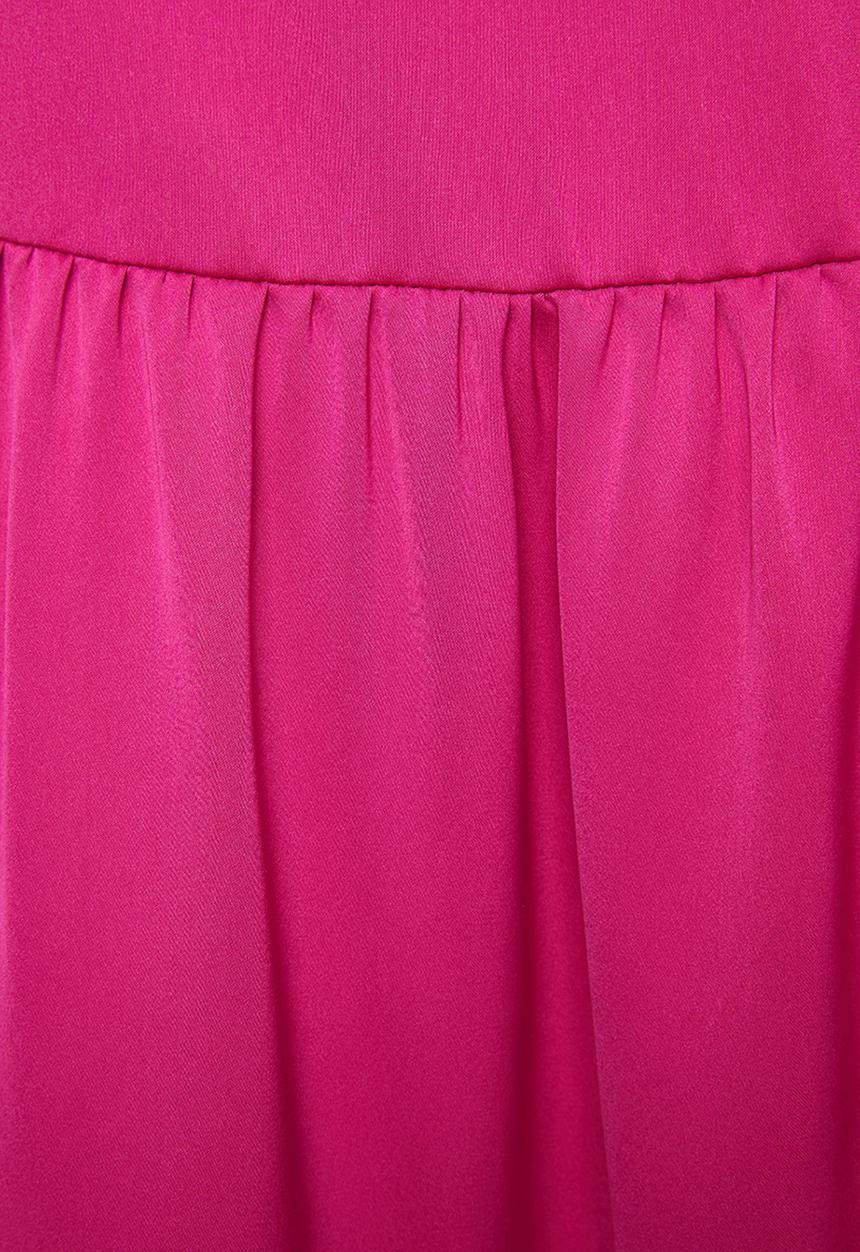 VELVET - Tiered satin pull on midi skirt - pink 