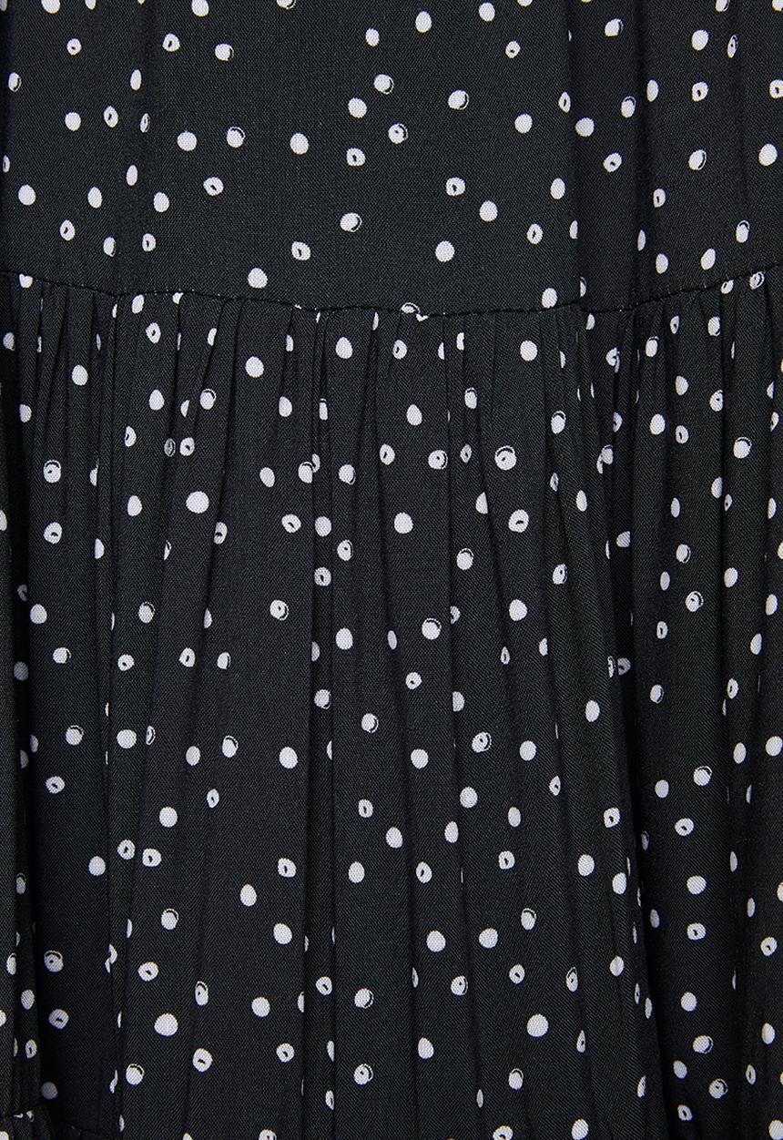 Superbalist - Tiered midi skirt - black & white
