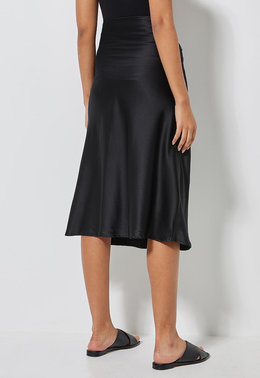 Superbalist - Bias midi slip skirt - black