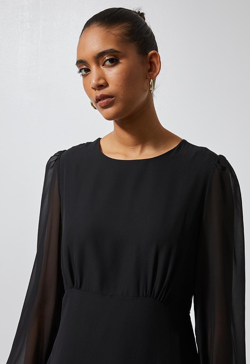Superbalist - Asymmetric ruffle femme dress - black
