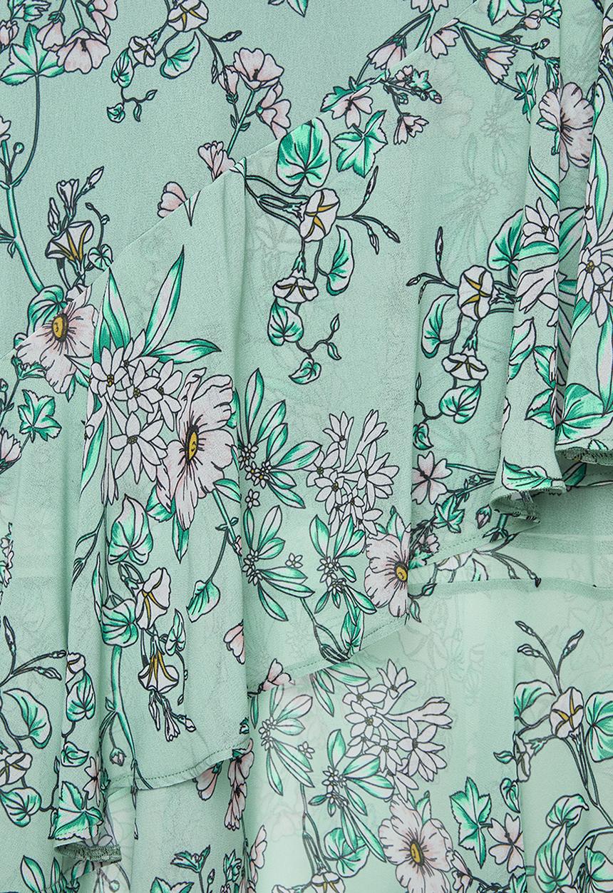 Superbalist - Asymmetric ruffle femme dress - sage floral