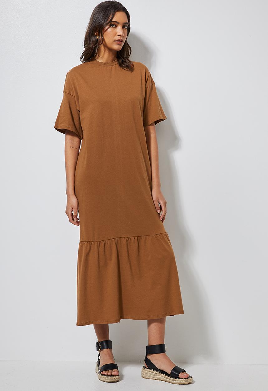 Superbalist - Trapeze T-shirt dress - tobacco