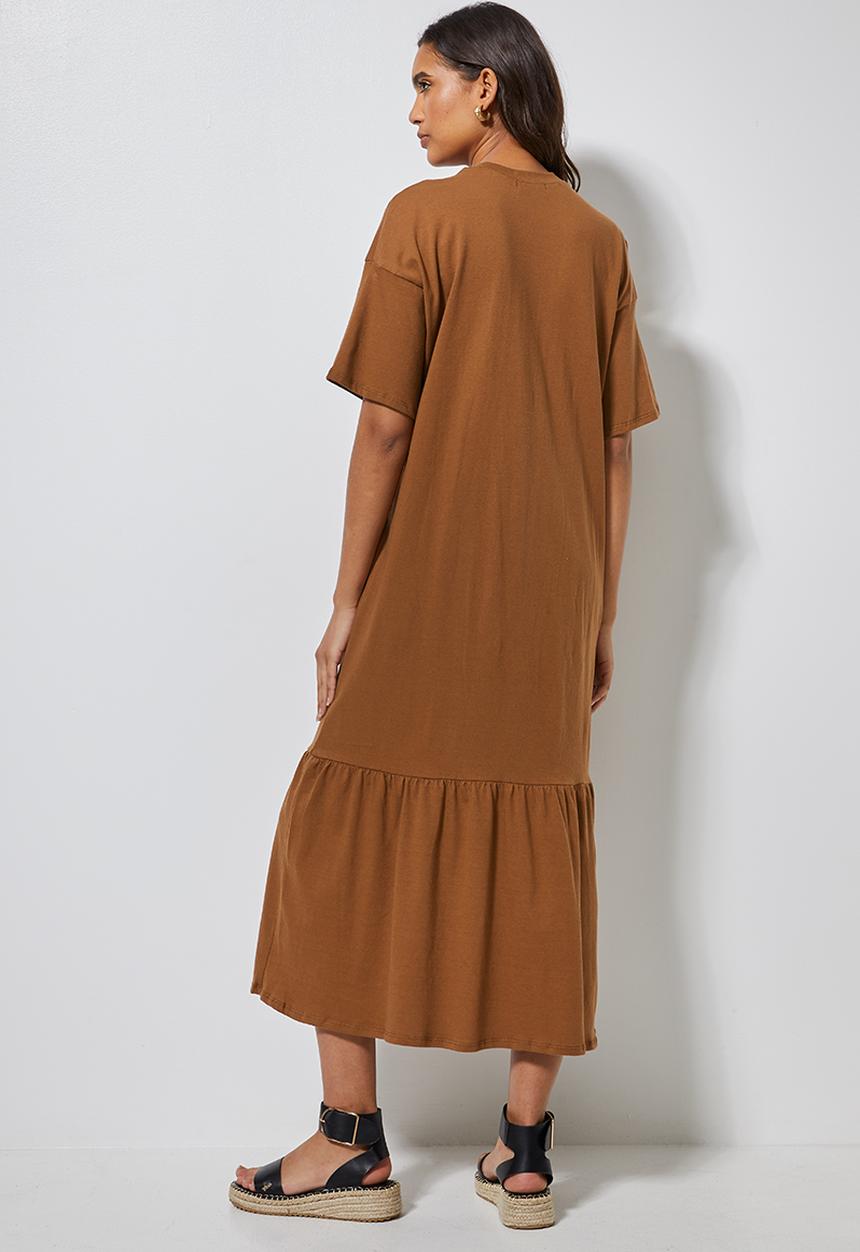 Superbalist - Trapeze T-shirt dress - tobacco