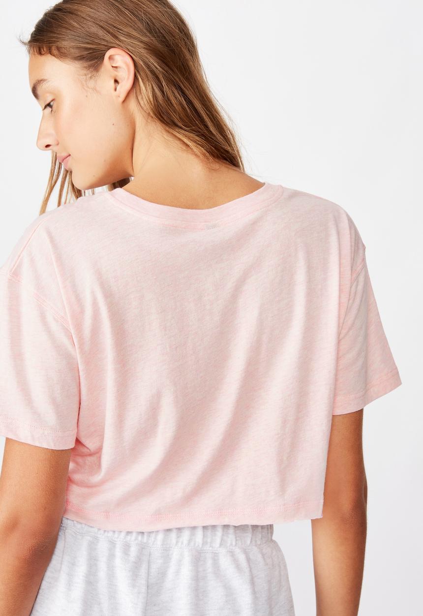Cotton On - Active cropped T- shirt - pink sherbet marle