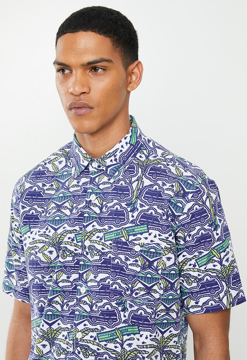 Mami Wata - I am the ruler regular fit shirt - blue & white
