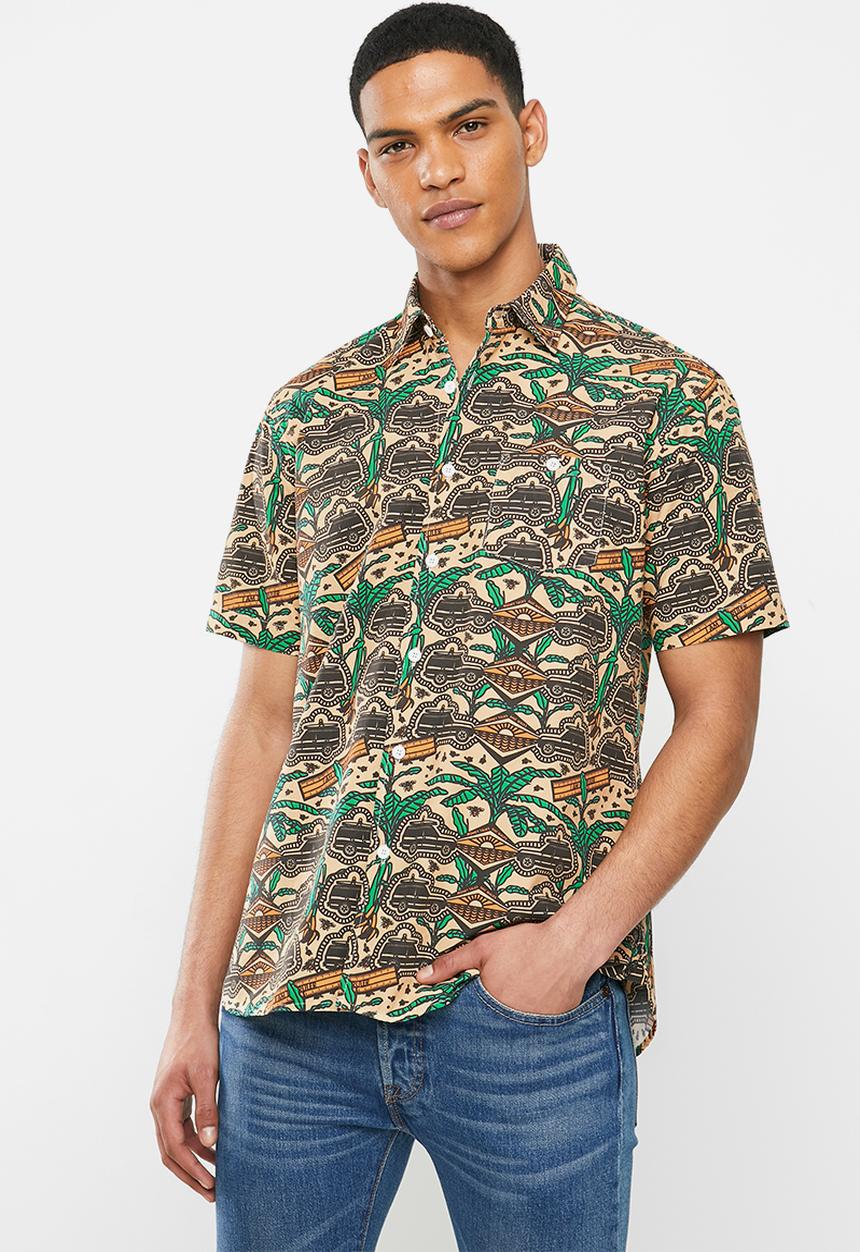 Mami Wata - I am the ruler regular fit shirt - brown & green