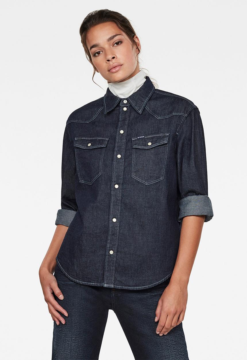 G-STAR - Western denim relaxed shirt long sleeve - blue