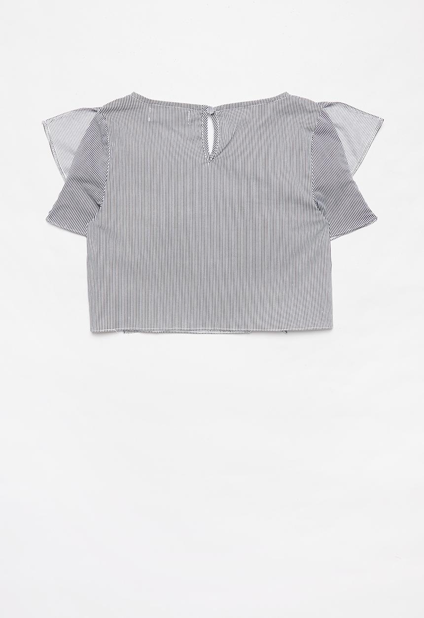 Superbalist - Striped ruffle top - navy & white 