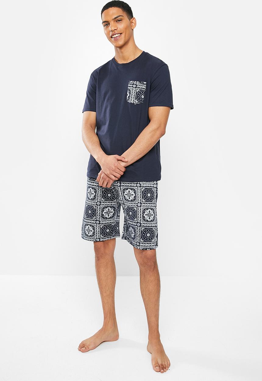 Brave Soul - Knell sleepwear - navy & white