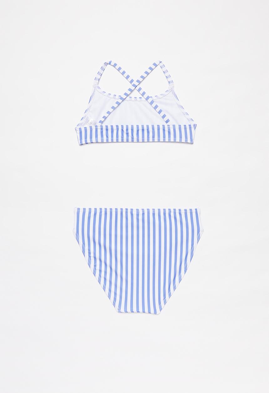 Rebel Republic - Striped two piece swimsuit - blue & white