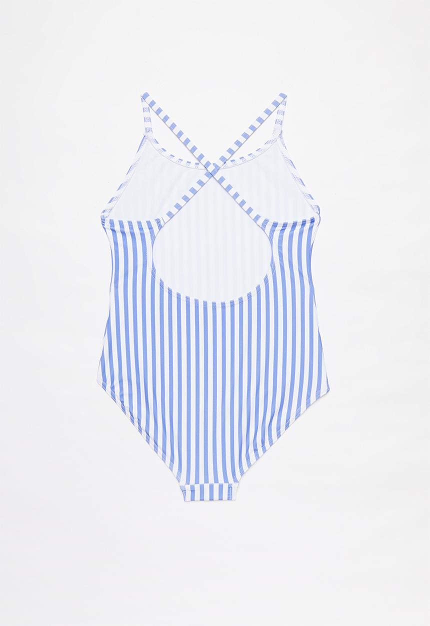 Rebel Republic - Stripe one piece swimsuit - blue & white