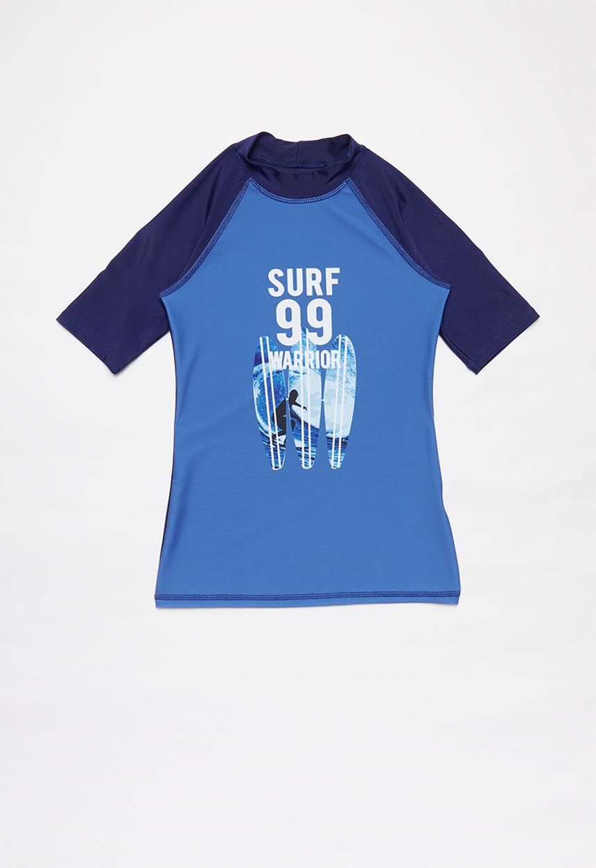 Rebel Republic - Tweens printed rash vest - blue