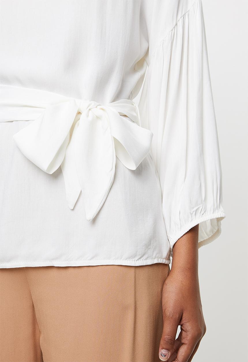 edit - Lantern sleeve blouse - white