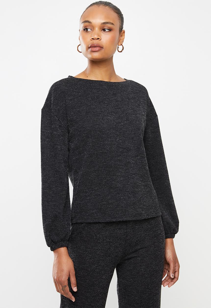 edit - Cosy boxy top - charcoal