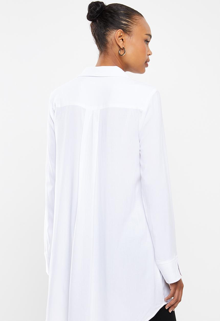 edit - Soft longline shirt - white