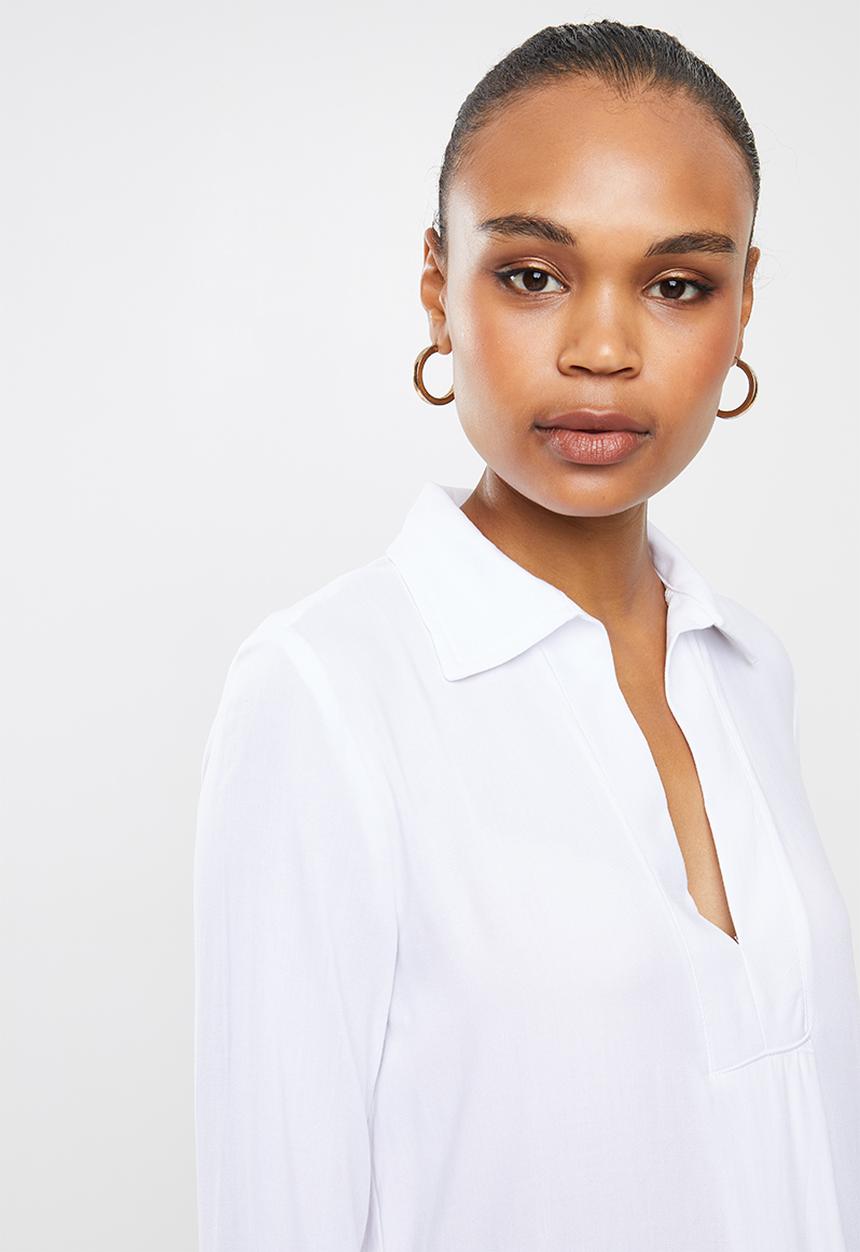 edit - Soft longline shirt - white