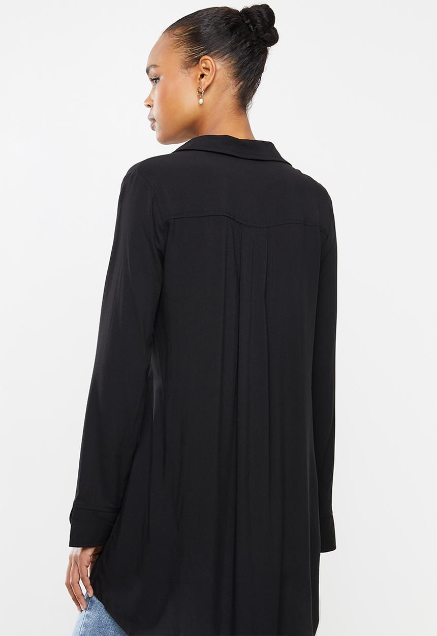 edit - Soft longline shirt - black