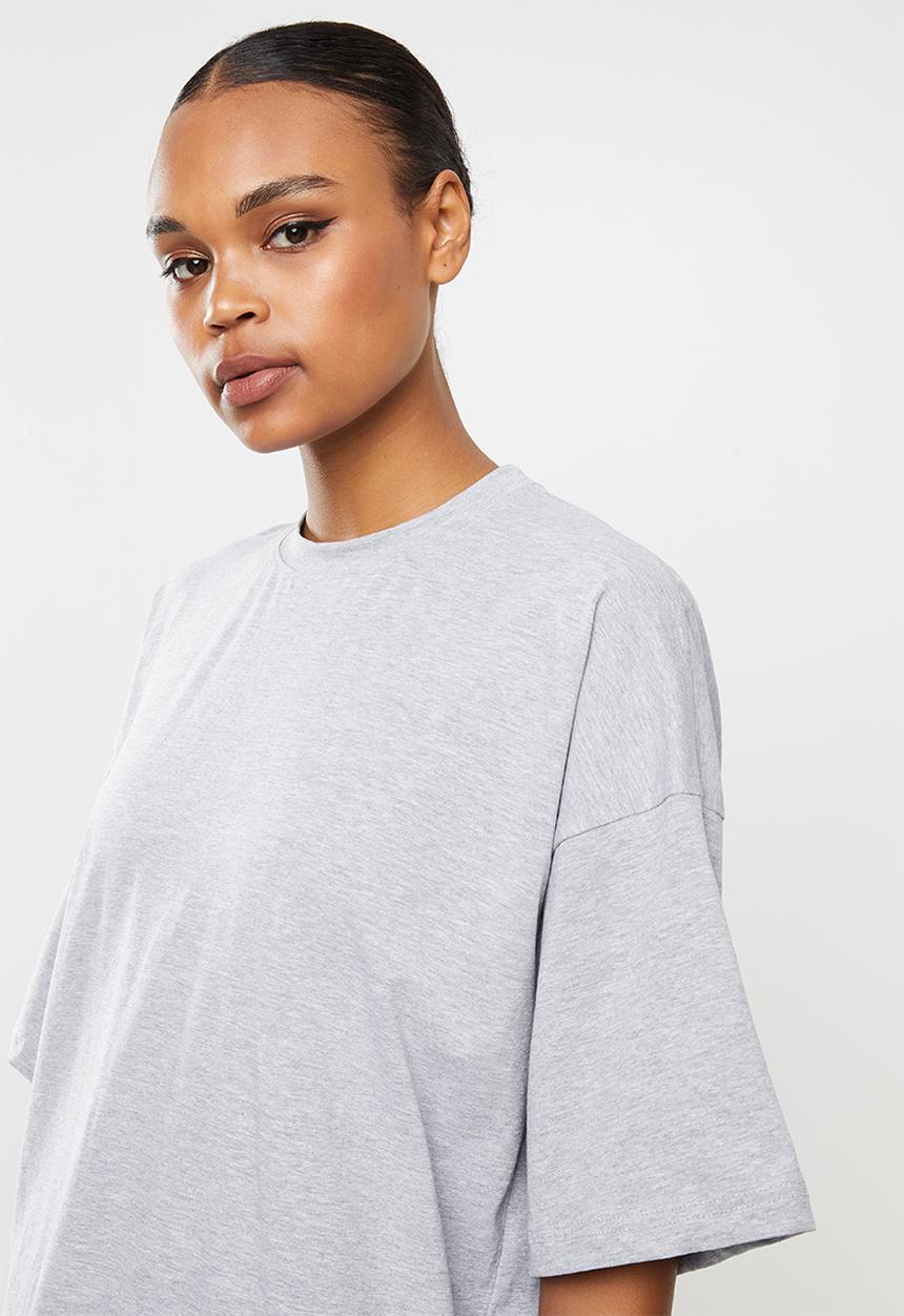 Missguided - Drop shoulder T-shirt - grey