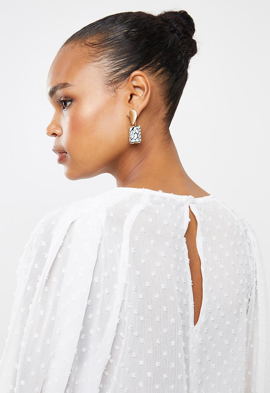 MILLA - Dobby chiffon blouse - white
