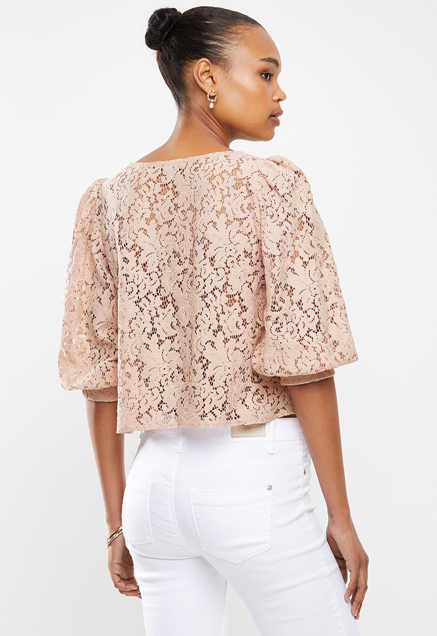 MILLA - Corded lace blouse - neutral
