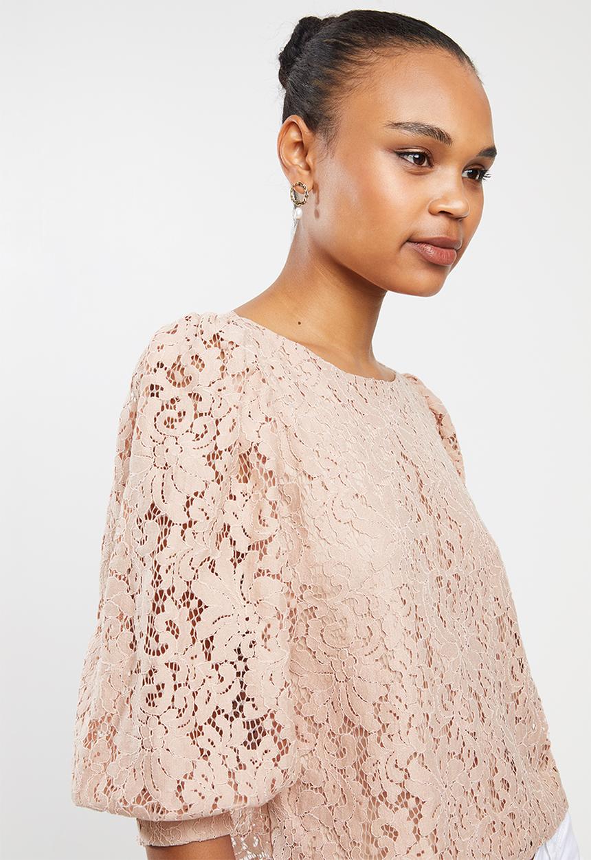 MILLA - Corded lace blouse - neutral