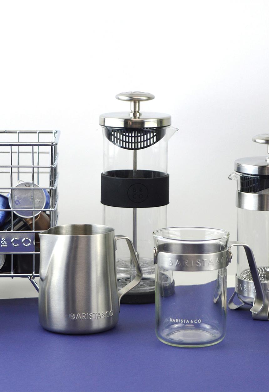 Barista & Co - Milk frother with silicone grip - steel