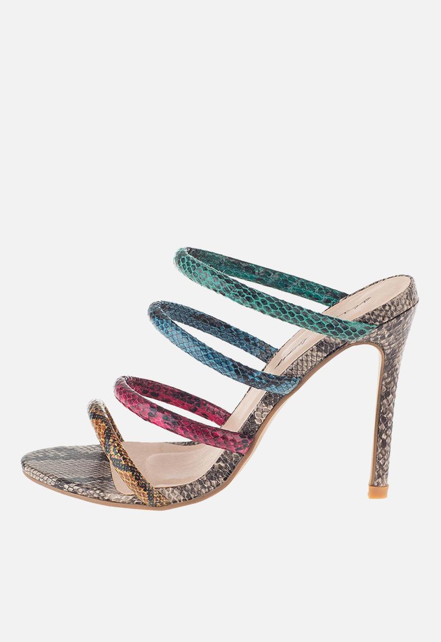 SISSY BOY - Cold heart multi strap snake mule - multi