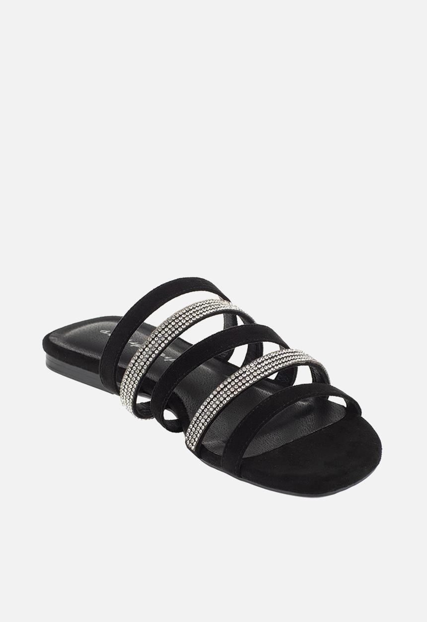 SISSY BOY - Sit tight flat strappy sandal - black