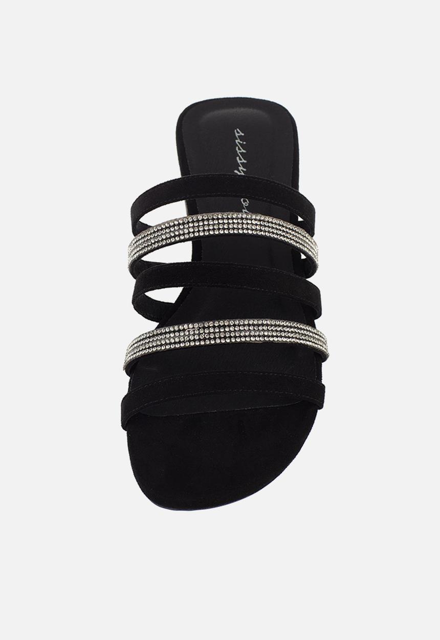 SISSY BOY - Sit tight flat strappy sandal - black