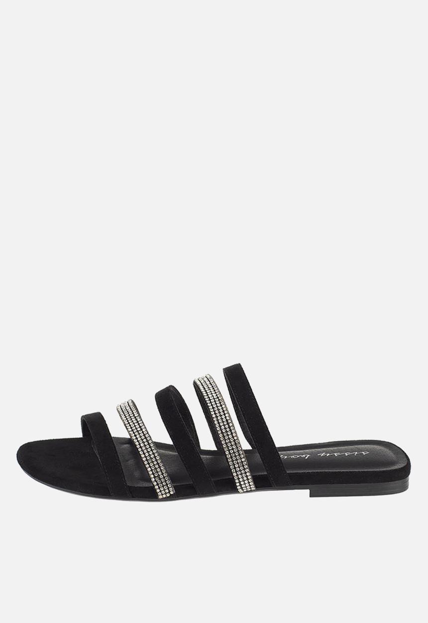SISSY BOY - Sit tight flat strappy sandal - black