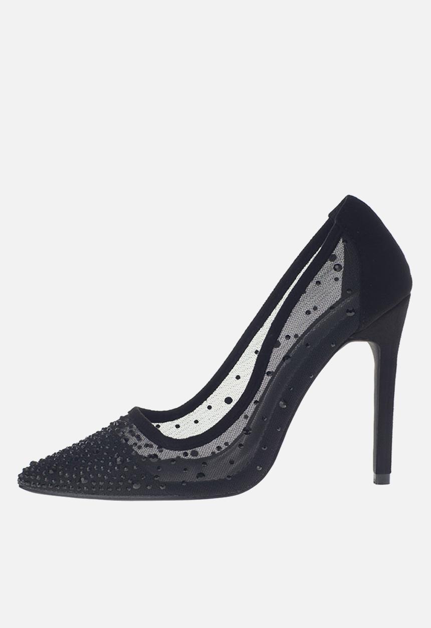 SISSY BOY - Bling it back court heel with bling  - black