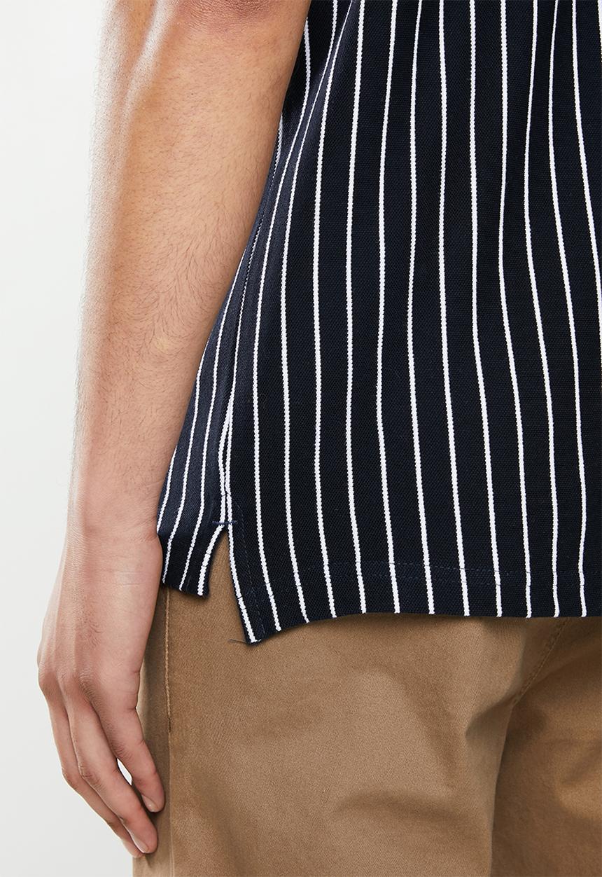 Brave Soul - Friar polo - navy & white