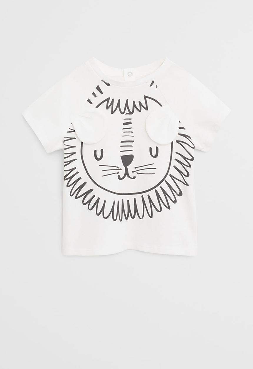 MANGO - T-shirt lion - white