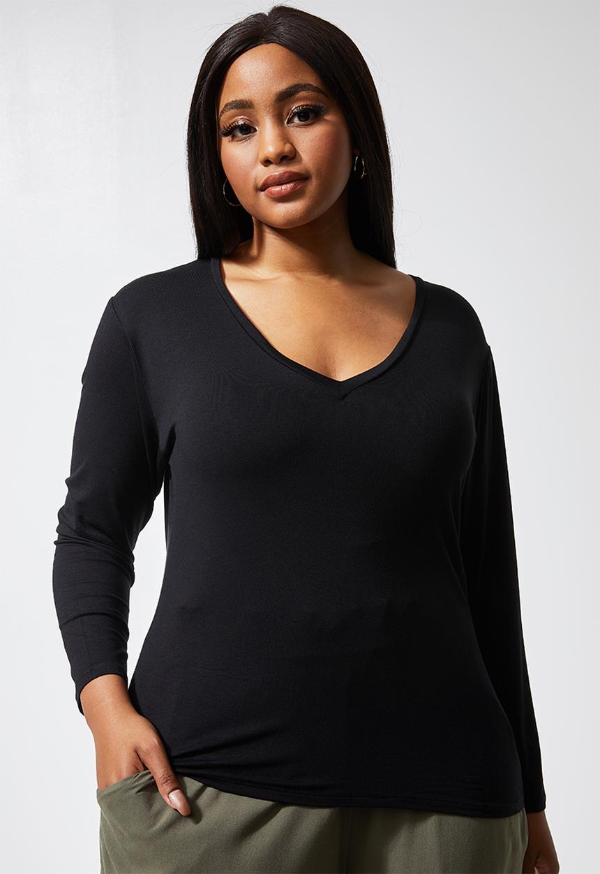 Superbalist - 2 Pack v-neck fitted tees - white & black