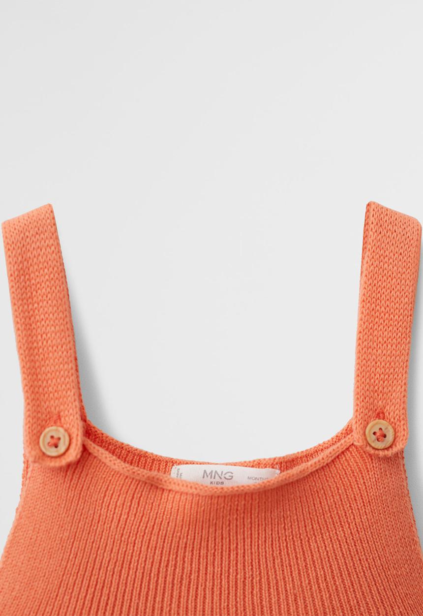 MANGO - Organic cotton ruffled one-piece suit - orange