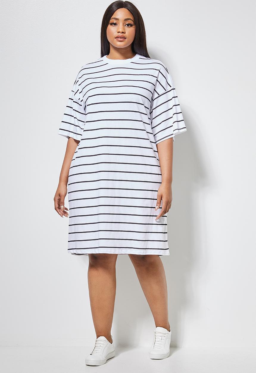 Superbalist - T-shirt dress - white & black 