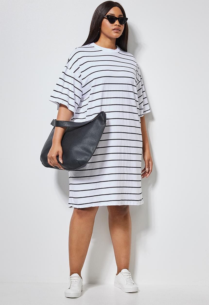 Superbalist - T-shirt dress - white & black 