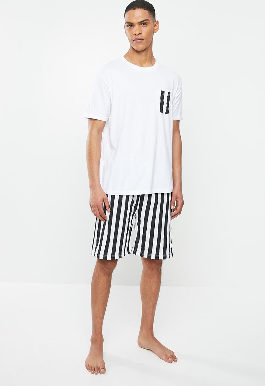 Brave Soul - Mono sleepwear - white & black