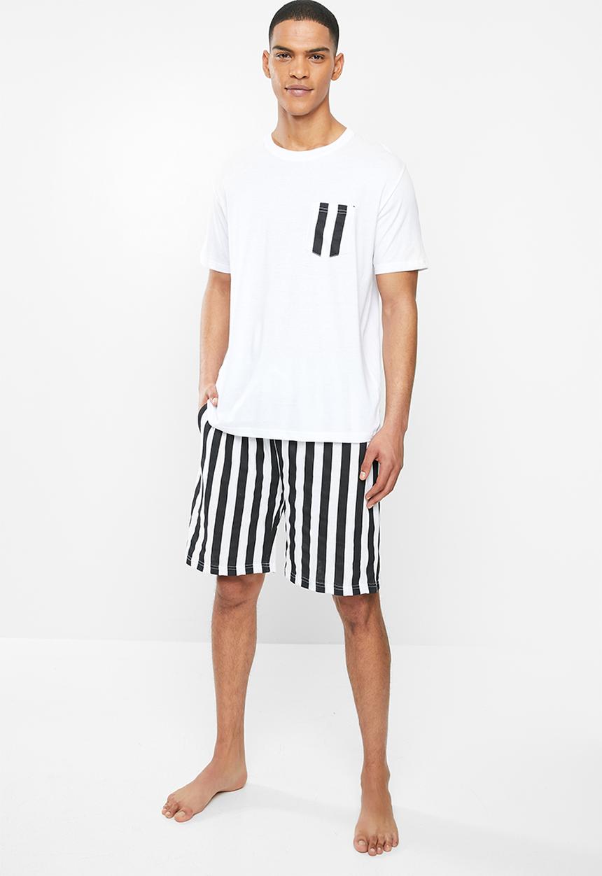 Brave Soul - Mono sleepwear - white & black