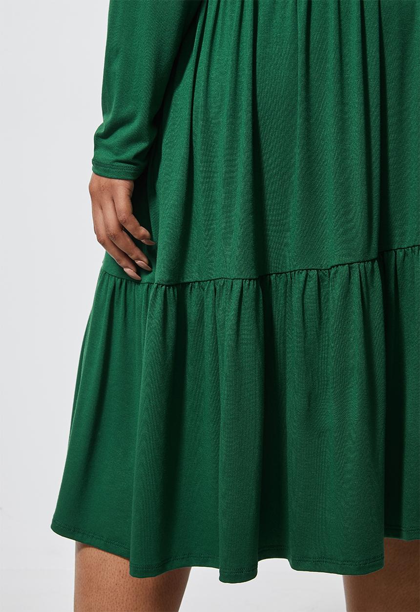 Superbalist - Tiered knit funnel neck dress - green