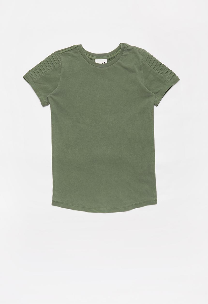 Cotton On - 2 Pack Cruz long line short sleeve tee - beige & khaki 