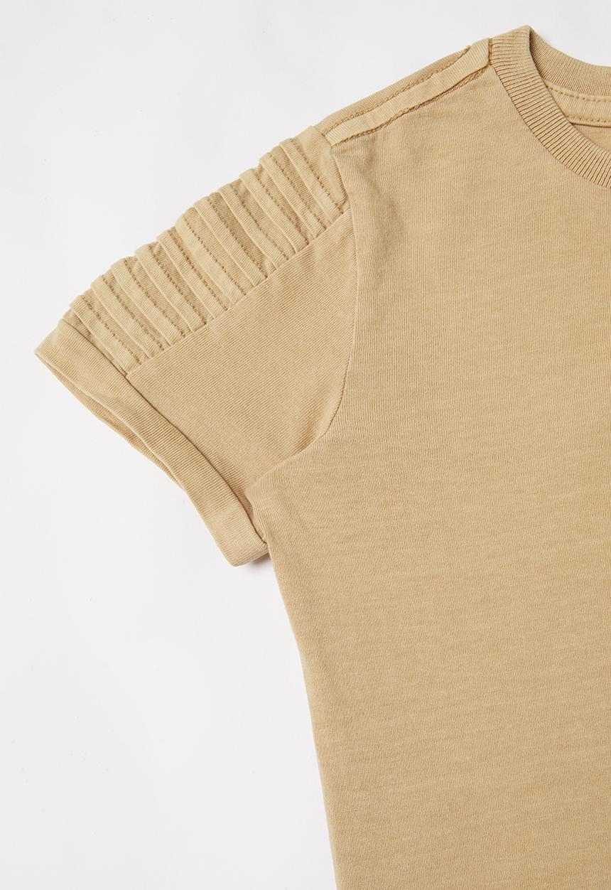 Cotton On - 2 Pack Cruz long line short sleeve tee - beige & khaki 