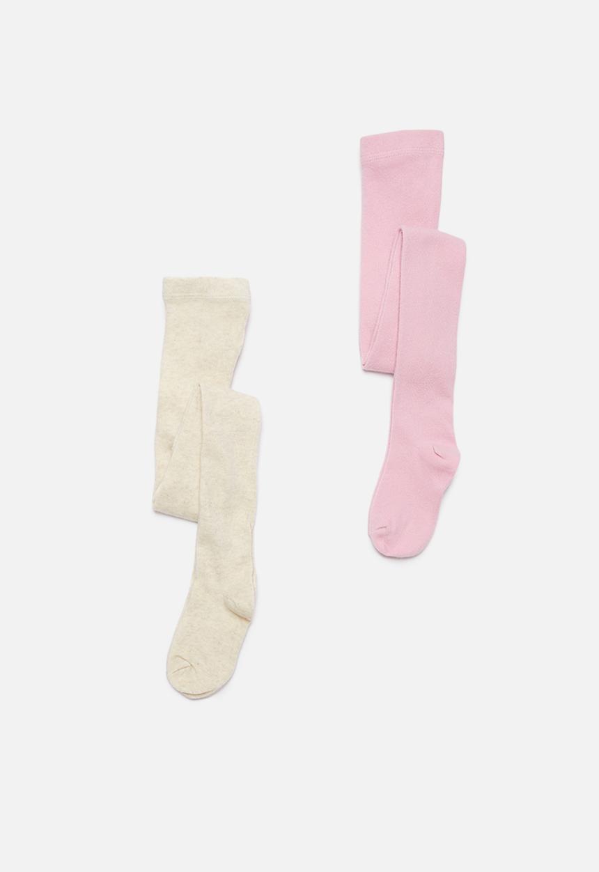 MINOTI - 2 Pack tights - pink & neutral