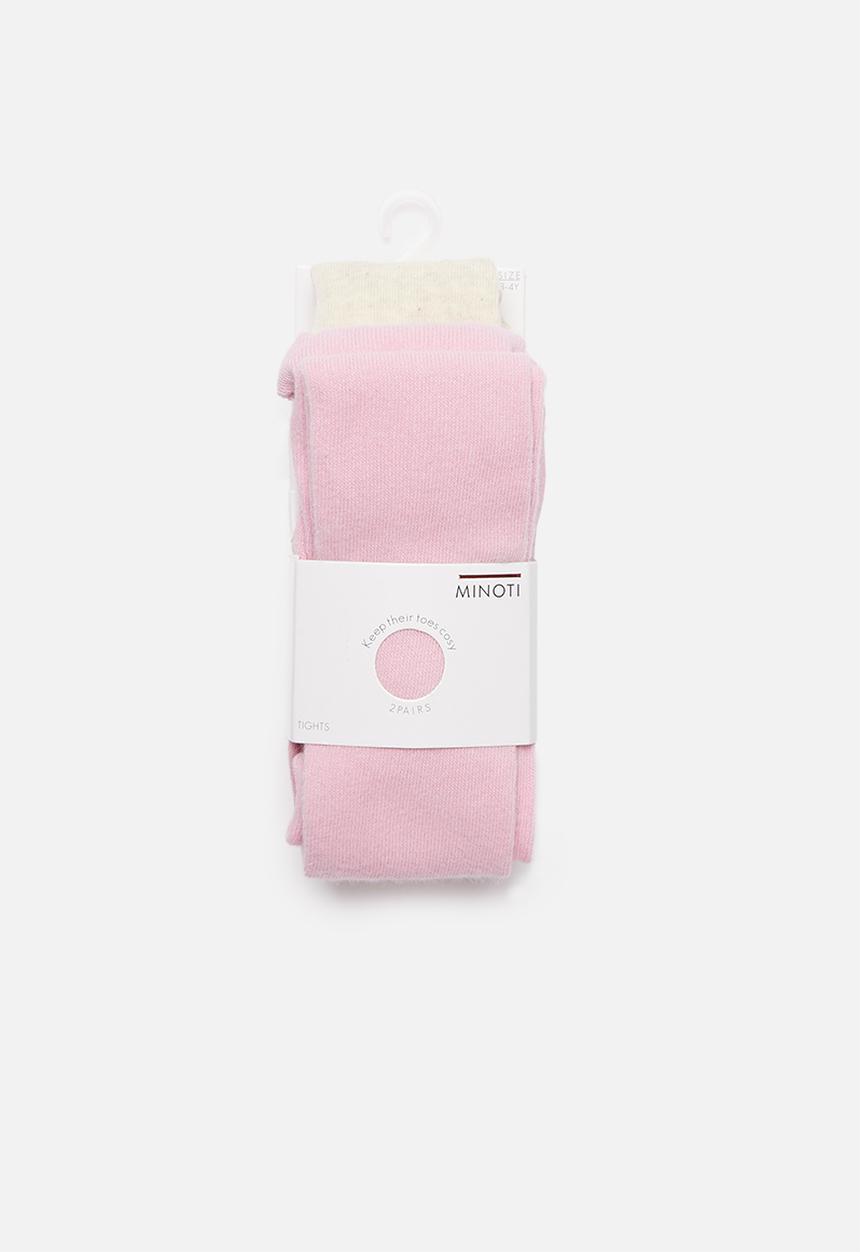 MINOTI - 2 Pack tights - pink & neutral