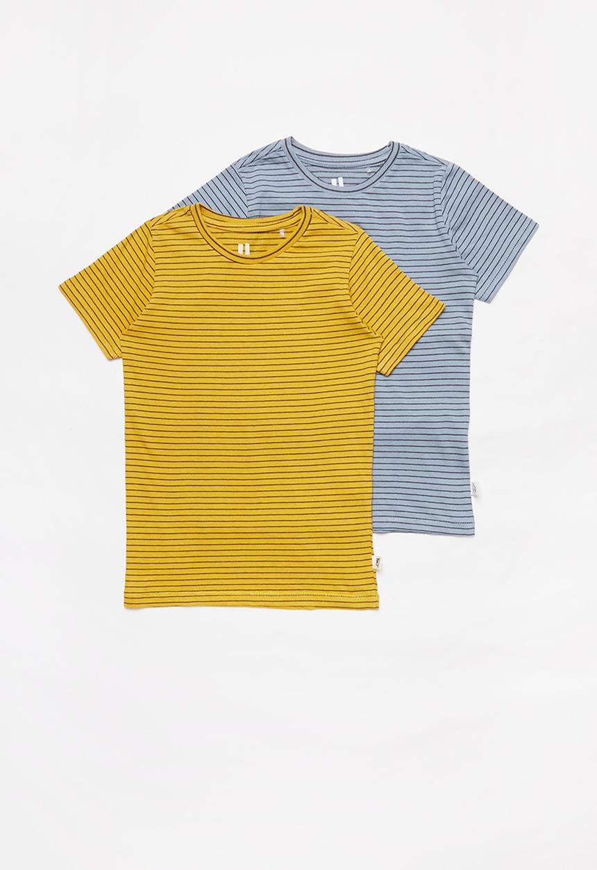 Cotton On - Core short sleeve tee x 2 multipack - yellow & blue