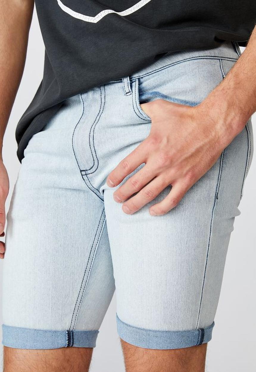 Factorie - Super skinny denim short - pale blue