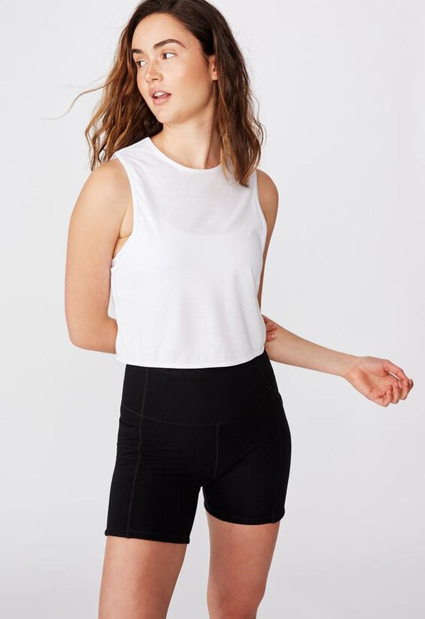 Cotton On - Lifestyle tie up muscle tank -white